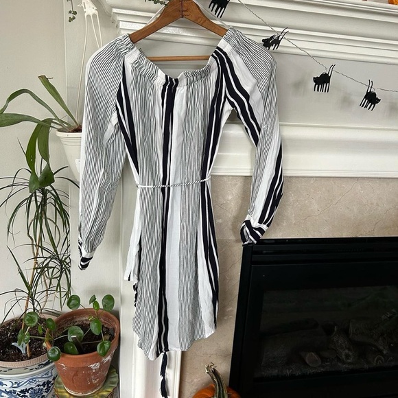 Faithfull the Brand Striped Off Shoulder Mini Dress - Picture 2 of 5